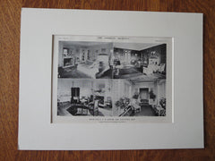 Interior, E.V.R. Thayer House, Lancaster, MA, 1911, Litho. Bigelow & Wadsworth