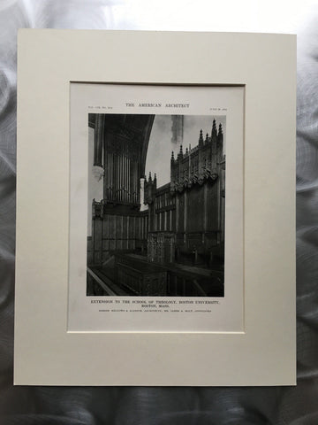 School of Theology #2, Boston Univ., Boston, MA, 1916, Lithograph. Bellows-Aldrich.