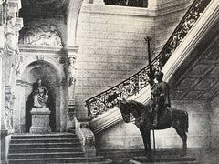 Hotel De Ville Grand Staircase, Paris, 1896, Lithograph. Ballu & Deperthes