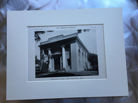 Naugatuck Savings Bank, Naugatuck, Conn., 1916, Lithograph. Howells & Stokes