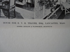 Interior, E.V.R. Thayer House, Lancaster, MA, 1911, Litho. Bigelow & Wadsworth