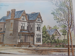 House of William Flaccus, Allegheny City, PA 1883. Original Plan. Charles Bartberger.