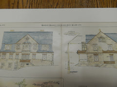 Country House for Fletcher Hines, Indianapolis, IN 1894. Original Plan. Herbert. W. Foltz.