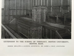 School of Theology #2, Boston Univ., Boston, MA, 1916, Lithograph. Bellows-Aldrich.