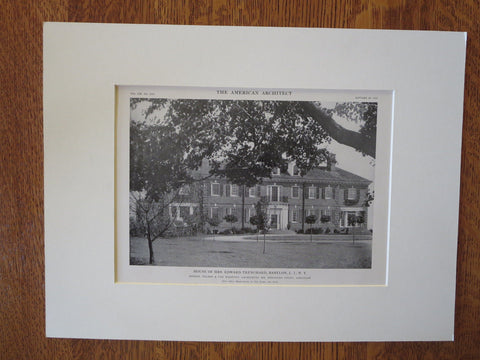 Mrs. Edward Trenchard House, Babylon, NY, 1916, Lithograph. Nelson/Van Wagenen