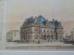 U. S. Courthouse and P.O., Peoria, IL 1883. Original Plan. James G. Hill.