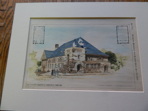 Mission Chapel, Minneapolis, MN 1889. Original Plan.  G. W. and F. D. Orff