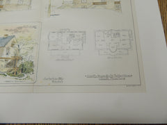 Country House for Fletcher Hines, Indianapolis, IN 1894. Original Plan. Herbert. W. Foltz.