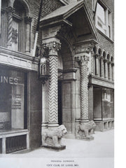 Entrance, City Club, St. Louis, MO, 1924, Lithograph. T.P. Barnett Co.