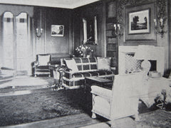 Interior, E.V.R. Thayer House, Lancaster, MA, 1911, Litho. Bigelow & Wadsworth
