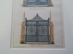 Wrought Iron Gates, Military National Cemetery, Arlington, VA 1883 Original Plan. Smithmeyer & Petz.