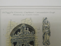 Chancel, St. Mary's Church, Cartmel, Lancashire, England, 1897, Original Plan. E. Eldon Deane.