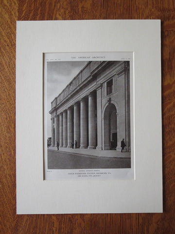 Entrance, Union Passenger Station, Richmond, VA, 1916, Litho. John Russell Pope