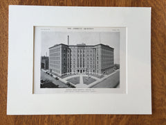 Michael Reese Hospital, Chicago, IL, 1916, Lithograph. Schmidt, Garden & Martin