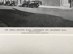 The Arena Auditorium, Seattle, WA, 1916, Lithograph. Howells & Stokes.