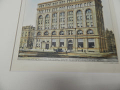Merchants National Bank, Baltimore, MD 1893. Original Plan. Hand Colored.