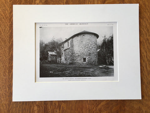 St. Anne's Chapel, Arlington Heights, MA, 1916, Lithograph. Cram & Ferguson