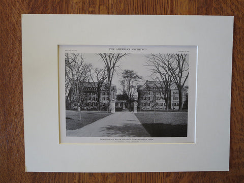 Dormitories, Smith College, Northampton, MA, 1916, Lithograph. Charles A. Rich