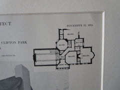 Mrs. Zahnheiser House, Lakewood, Ohio, 1911, Lithograph. Bohnard & Parsons