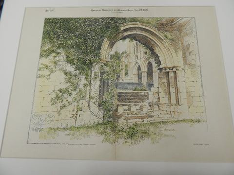 Cloister Door, Dryburgh Abbey, Roxburghshire, Scotland 1892. Original Rendition