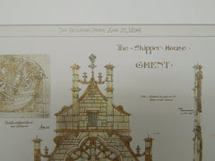 The Skipper House, Ghent, Belgium, 1896, Original Plan.  James A. Swan.