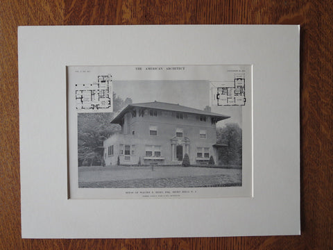 Walter Hines, Esq. House, Short Hills, NJ, 1911, Lithograph. James Ware & Sons