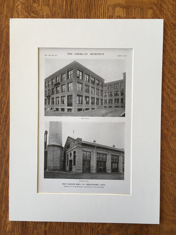 Warner Bros. Co., Bridgeport, CT, 1916, Lithograph. Day & Zimmerman