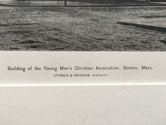 Young Men's Christian Association, Boston, MA, 1884, Lithograph. Sturgis-Brigham.