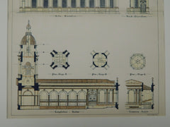 St. Phillip's Church, Birmingham, England, 1887, Original Plan. Thos. Archer.