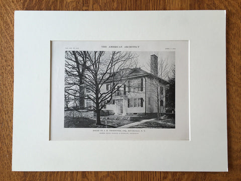 A.H. Thorndike, Esq, Riverdale, NY, 1916, Lithograph. Davis, McGrath & Kiessling