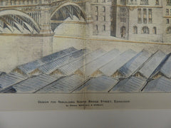 Rebuilding North Bridge Street, Edinbrugh, Scotland, 1897, Original Plan. Marshall & Bradley.