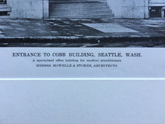 Cobb Building, Seattle, WA, Howells & Stokes, 1916, Lithograph.
