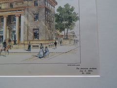 U. S. Post Office, Creston, IA 1901, Original Plan. Hand-colored. James Knox Taylor.