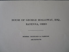 George Holloway House, Ravenna, OH, 1911, Lithograph. Bohnard & Parsons