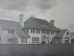 H.L. Batterman House, Nassau, Long Island, 1911, Lithograph. Albro & Lindeberg