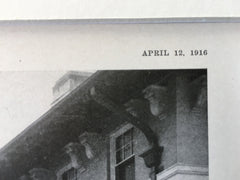 Louis K. Hyde, Esq., House, Plainfield, NJ, 1916, Lithograph. Ware & Ware