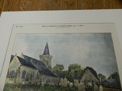Brading Parish, Isle of Wight, UK 1895. Original Rendition. Hand-colored. B. Bibb.