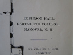 Robinson Hall, Dartmouth College, Hanover, NH, 1916, Lithograph. Charles A. Rich