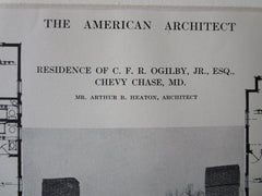 C.F.R. Ogilby, Jr. House, Chevy Chase, MD, 1911, Lithograph. Arthur Heaton