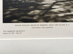Winter Cottage 2, Marshall Field, Long Island, NY, 1927, Lithograph. John Russell Pope.