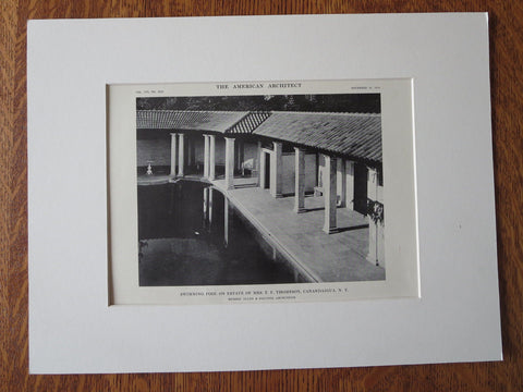 Pool, F. F. Thompson Estate, Canadaigua, NY, 1914, Lithograph. Allen & Collens