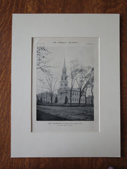 First Congregational Church, Old Lyme, CT, 1911, Lithograph. Ernest Greene