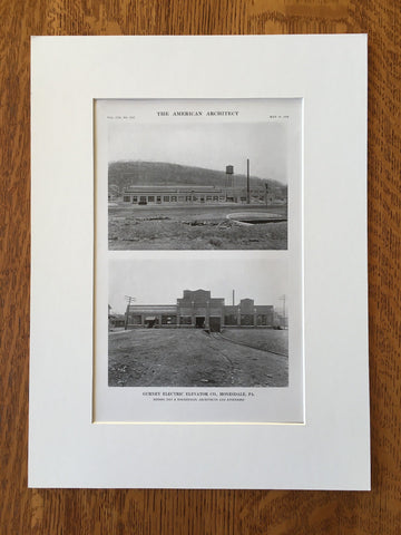 Gurney Electric Elevator Co., Honesdale, PA, 1916, Lithograph. Day & Zimmerman