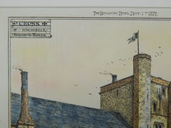 St. Cross Church, Winchester, England, 1872, Original Plan. Hand Colored.