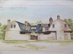 Stable for Julien Le Roy White, Baltimore MD 1892. Original Plan. J.A. & W.T. Wilson.