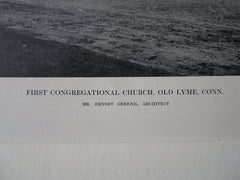 First Congregational Church, Old Lyme, CT, 1911, Lithograph. Ernest Greene