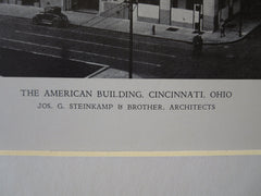 American Building, Cincinnati, OH, 1929, Lithograph. J.G. Steinkamp & Brother
