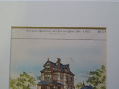 Charles Miller House, Cumminsville, Cincinnati, OH. 1883. Original Plan. E. Anderson.