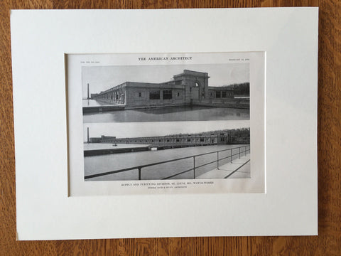 Waterworks; Supply/Purifying Div., St. Louis, MO, 1916, Lithograph. Roth & Study