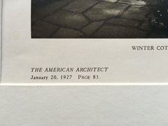 Winter Cottage for Marshall Field 3, Long Island, NY, 1927, Lithograph. John Russell Pope.